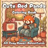 Cute Red Panda Coloring Book: 40 Cozy Kawaii Adventures