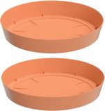 Prosperplast Opvangschaal/onderschaal voor bloempot/plantenpot - 2x - terracotta - rond - Dia 19 cm