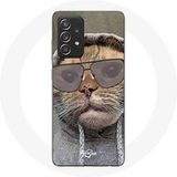 Maniacase Hoesje voor Samsung Galaxy A52 Kat met kap grappige foto Dieren