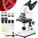 VEVOR Binoculaire microscoop 10X, 25X, Compound Microscoop, lenzen 4X, 10X, 40X, 100X, Laboratoriummicroscoop Vergroting 40-2500, 100-240V Laboratoriummicroscoop