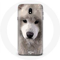 Maniacase Hoesje voor Samsung Galaxy J7 2017 Grijs Samojeed Hondenras