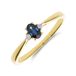 Lucardi Dames 14 karaat geelgouden ring met saffier en diamant 0,024ct