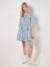Apricot Cotton Poplin Leaf Shirt Mini Dress