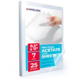 Hygloss Transparante acetaatfolie voor projectoren, kunst- en handwerkprojecten, 25 vellen, modelnummer 75925