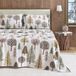 Great Bay Home Beddengoedset, 4-delig, Turkse katoenen Queen Lodge flanellen lakenset, diepe zak, zachte winterlakens, warm, dubbel geborstelde lakens, anti-pil flanellen lakens, Queen, Snowy Forest