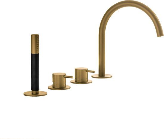 Hotbath Cobber Inbouw Badrandcombinatie - Geborsteld Messing