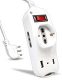 V-TAC Meervoudige stekkerdoos USB C Power Delivery 20 W + USB-A-aansluiting + 2 zijdelingse stopcontacten 10/16 A tweepolig en 1 frontale 10/16 A Schuko