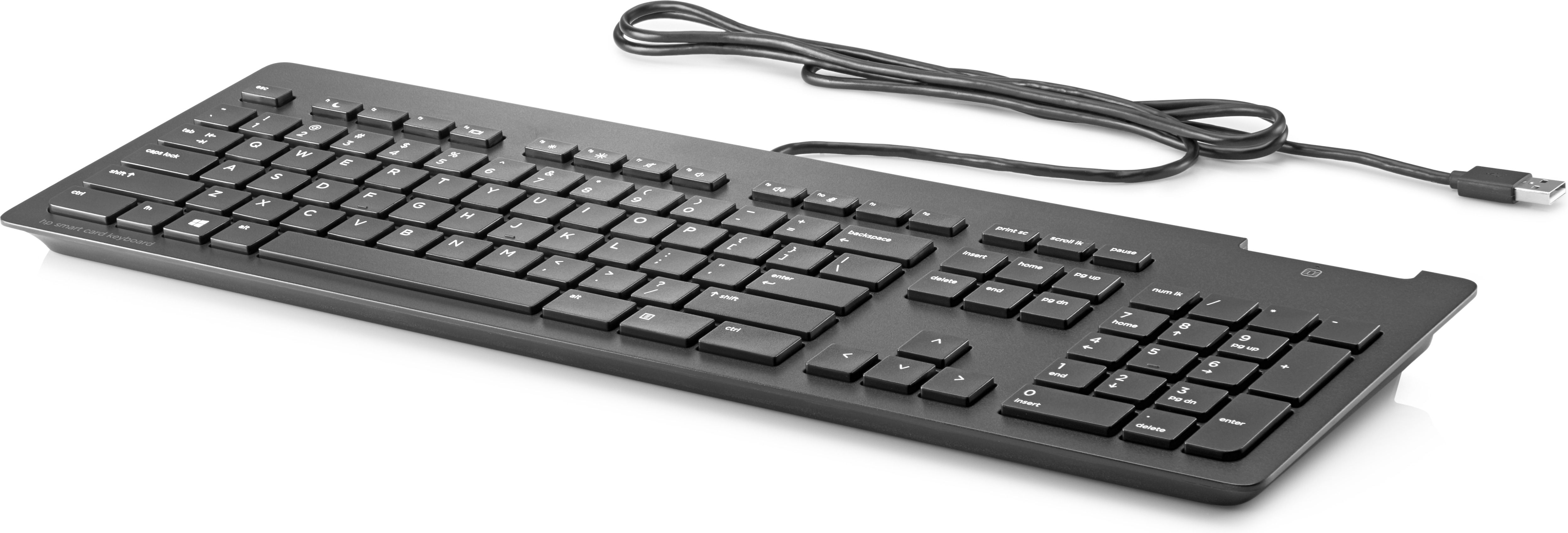 HP Business Slim Smartcard Keyboard - USB - QWERTY - Black