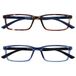 OPULIZE See 2 Stuks Blauw Licht Blokkeert Leesbril Bruin Blauw Computer Gamen Ontspiegeld Mannen Vrouwen BB9-23 +1,00