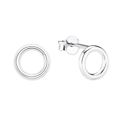 s.Oliver Stud Earrings 925 Sterling Silver Women's Earrings, 0.8 cm, Silver, Comes in Jewelry Gift Box, 2021807