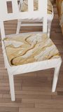 PETTI Artigiani Italiani - Zitkussen voor keukenstoelen, set van 2, marmereffect, beige, 40 x 40 cm, vierkante stoelhoezen met elastiek voor eetkamer, van microvezel, 100% Made in Italy