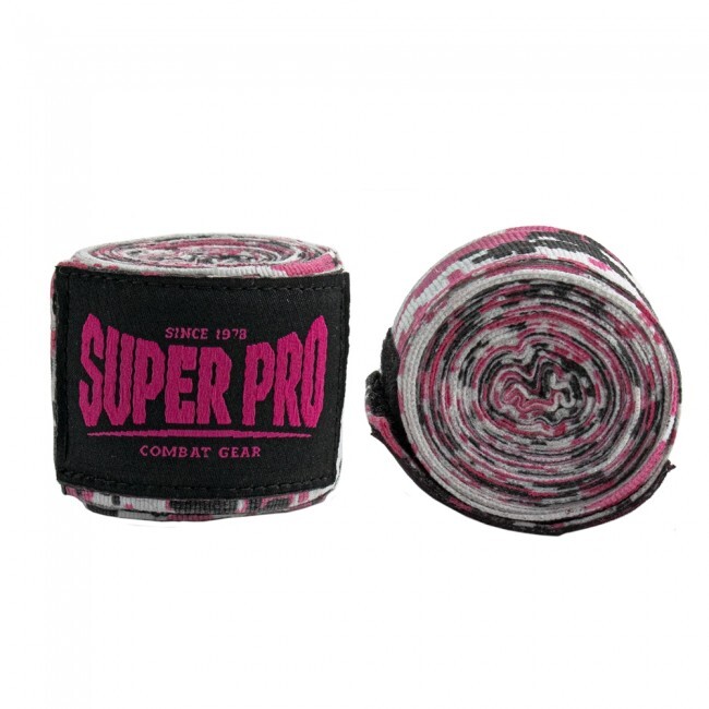 Super Pro Combat Gear Semi-Elastische Bandages - Camo Roze/Zwart/Wit - 450 cm