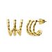 Lucardi Dames Stalen goldplated dubbele oorbellen gedraaid