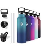 Grsta Thermosfles, 500 ml, BPA-vrij, drinkfles met rietje, lekvrij, kinderfles, houdt 12 uur warm / 24 uur koud, thermos voor school, camping, kantoor, koffie