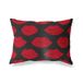 BonaMaison Rood-Zwart Decoratieve Kussensloop, Kussenhoezen Bank, Decoratieve Kussenhoesjes, Kussensloop; Sofa, Slaapkamer, Kantoor, Auto 35x50 Cm - Ontworpen en vervaardigd in Turkije