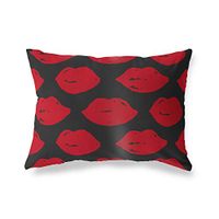 BonaMaison Rood-Zwart Decoratieve Kussensloop, Kussenhoezen Bank, Decoratieve Kussenhoesjes, Kussensloop; Sofa, Slaapkamer, Kantoor, Auto 35x50 Cm - Ontworpen en vervaardigd in Turkije