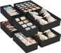 Famanu – Set van 8 opbergdozen voor ondergoed, veelzijdig en opvouwbaar, Zwart