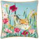 Wylder Nature Marais Vogelweide Bedrukt Chenille Veer Gevuld Kussen - Multicolour - 45x45cm