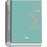 Dohe Schoolagenda 2025-2026, Dag per Pagina, Formaat A6 (12x17 cm), Spaans en Engels, September tot Juni, Spiraalbinding, Harde Kaft - SYSTEM Groen