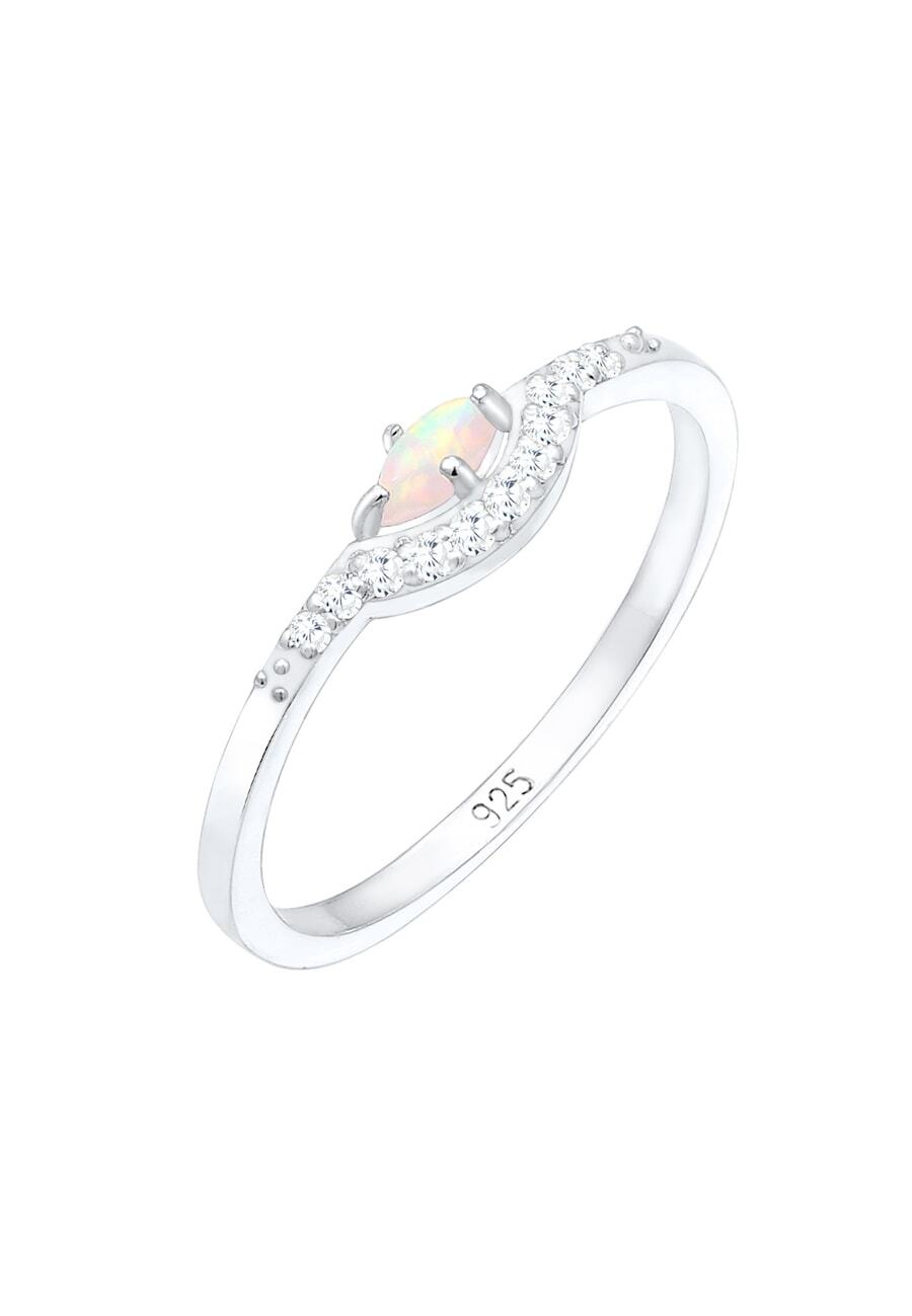 Elli Elli Elli Ring Dames Vintage Precious met Zirconia Marquise Opal in 925 Sterling Silver Ringen