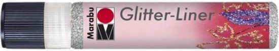 Merkloos Marabu Glitter liner 25 ML - Zilver