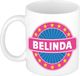 Bellatio Decorations - Belinda voornaam - koffiemok - beker - wit/roze - 300 ml