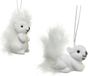 Decoris Eekhoorn kersthangers - 2x st - wit - 6 cm - kunststof