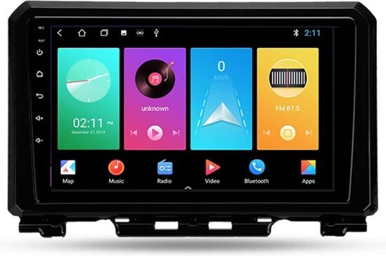 Android 10.0 Auto Stereo, Radio voor Suzuki Jimny 2019-2020 GPS Navigatie 9 Inch Head Unit MP5 Multimediaspeler Video-ontvanger met 4G / 5G WIFI DSP RDS FM Mirrorlink..