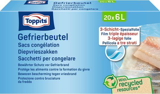 Toppits Diepvrieszakken - 6 liter - 20 zakjes