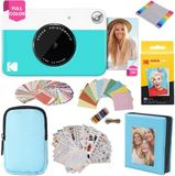KODAK Printomatic Direct printen camera + Zachte hoes + Zink 2x3" Fotopapier 20pk + Album + Stickersets + Stickerlijsten + Markers - Blauw