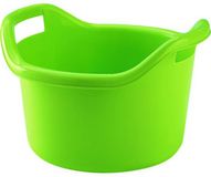 Hega Hogar Grote teil/afwasbak/kuip - kunststof - rond - handvatten - 41 x 24 cm - 14 liter - groen
