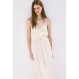 Mango broderie midi zomerjurk - beige