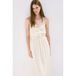 Mango broderie midi zomerjurk - beige