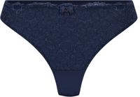 Hunkemöller Dames Lingerie String Marine - Blauw - maat XS