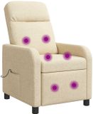 vidaXL Fauteuil Crème Stof