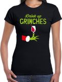 Bellatio Decorations Fun drank humor Kerst T-shirt wijn drinken - dames - zwart S