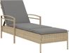 vidaXL Ligbed met kussen 63x200x81 cm poly rattan beige