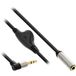 InLine 99253C Slim audiokabel jack 3,5 mm ST gehoekt/BU, met volumeregelaar, 0,25 m