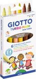 Giotto Turbo Maxi Skin Tones viltstiften, etui van 6 stuks