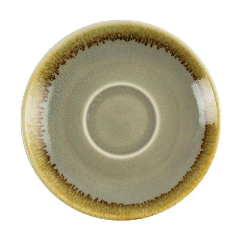 Olympia Mosgroene porselein espressoschotels 11,5 cm - 6 stuks