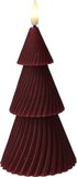 Home & Styling Kerst LED Kaars Boom 20cm - Donkerrood - Kunststof - Voor binnen