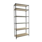 Simon Rack Metalen stelling 2500x1000x300 mm - Maderclick | 6 niveaus, Houten legbord, 150 kg buigbelasting, Corrosiewerende coating, Montage met kliksysteem, Antraciet