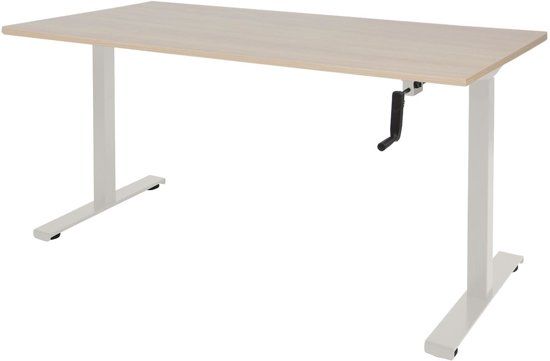 Schaffenburg Zit Sta bureau - Slinger 180x80 Eiken - wit frame