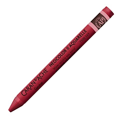 Caran d'Ache Neocolor II 589 Karmesin/Crimson ALIZARIN (7500.589) / Pastel 10 stuks (1 pak)/ van wateroplosbare wax/voor papier karton glas hout leer stof steen