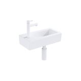 Fortifura Fuente Fonteinset - 36x18.5x9cm - 1 kraangat - solid surface - fonteinkraan - mat wit