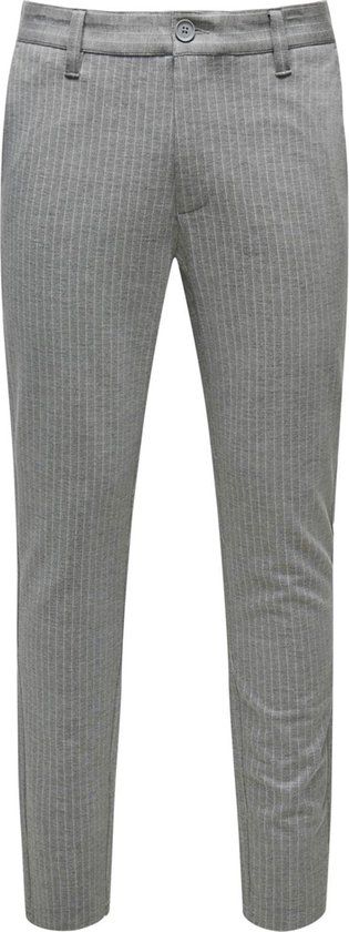 ONLY & SONS gestreepte broek - Mannen - Lichtgrijs - Maat 36/34