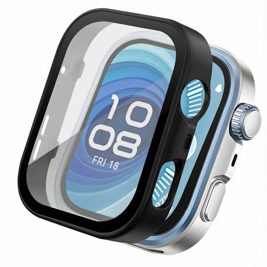 imoshion Ploonk B.V. Screenprotector - Geschikt voor Huawei Watch Fit 4 Pro - Full Cover Hard Case / Beschermend Hoesje - Zwart