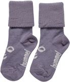 Hummel Baby sokken, wolmix, maat 24-27, grijze rand, effen, unisex