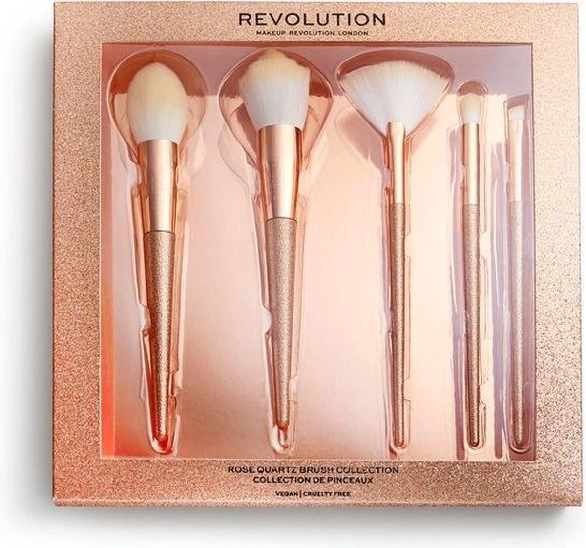 Makeup Revolution Precious Stone Brush Set Rose Quartz - Kwastenset