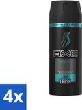 Axe Bodyspray Apollo 48 uur Non Stop Fresh 150 ml - 4 stuks